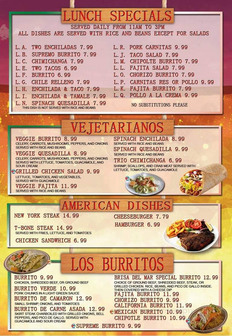 Brisas del Mar - Daytona Beach, FL menu_pic
