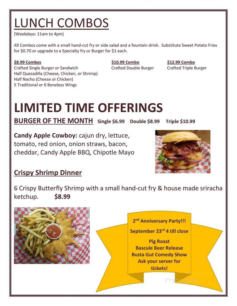 Brown Bag Burgers & Beer - Lorain, OH menu_pic