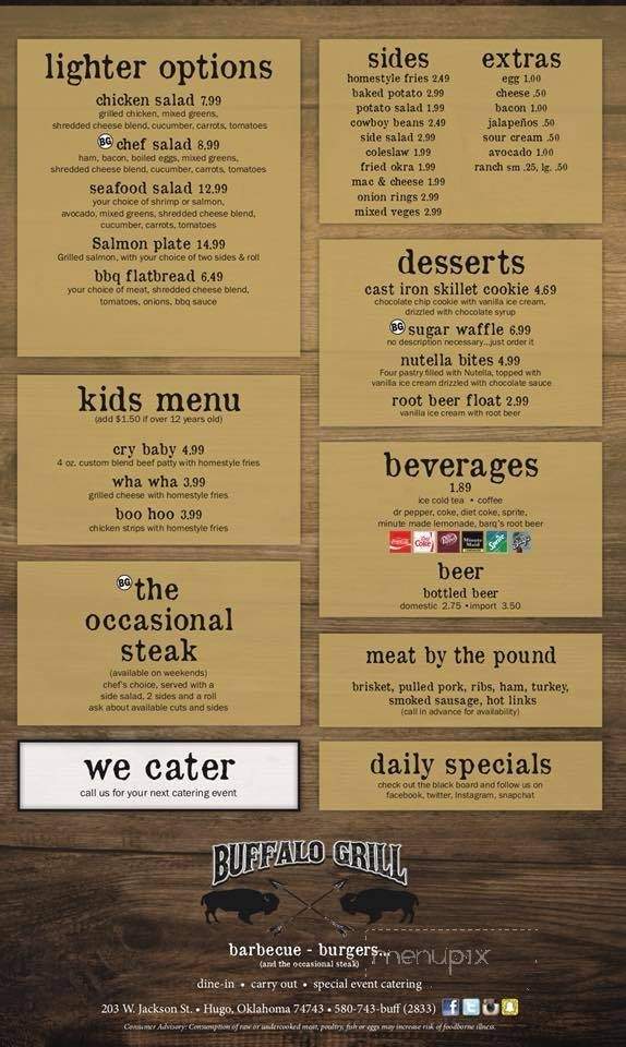 Buffalo Wing Pub - Roma, TX menu_pic