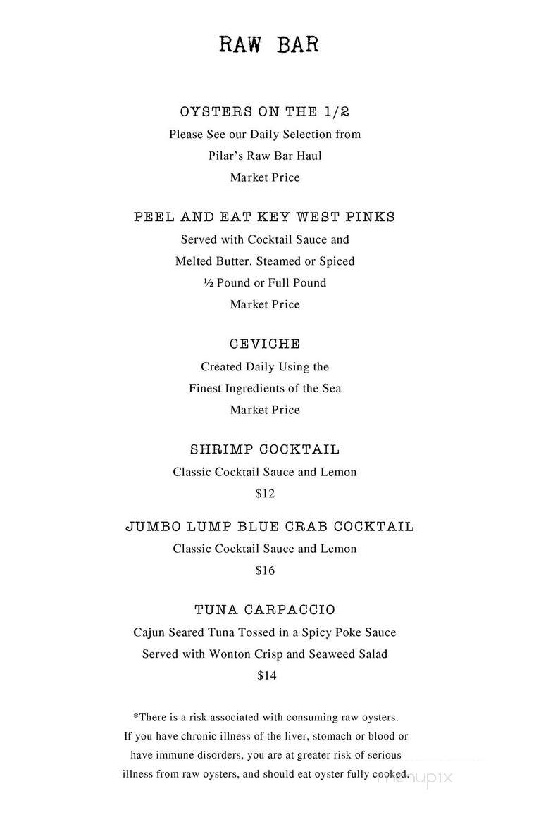 Bumby's - Islamorada, FL menu_pic