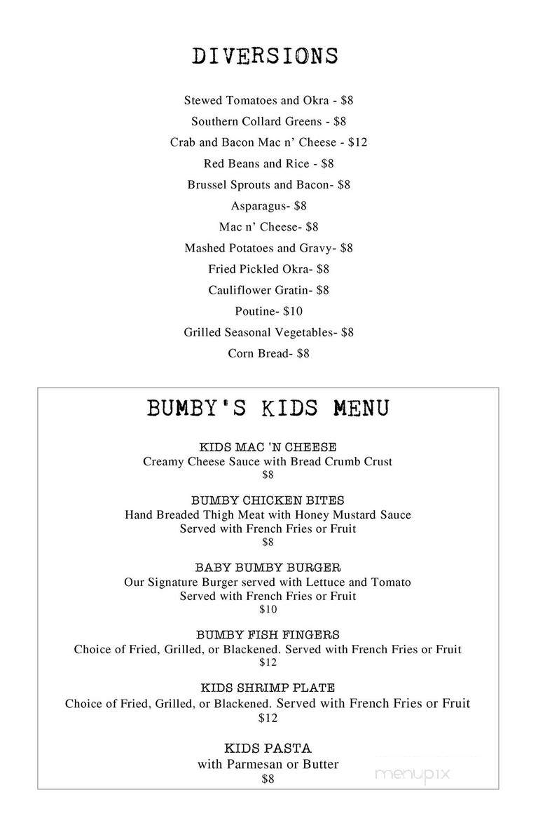 Bumby's - Islamorada, FL menu_pic