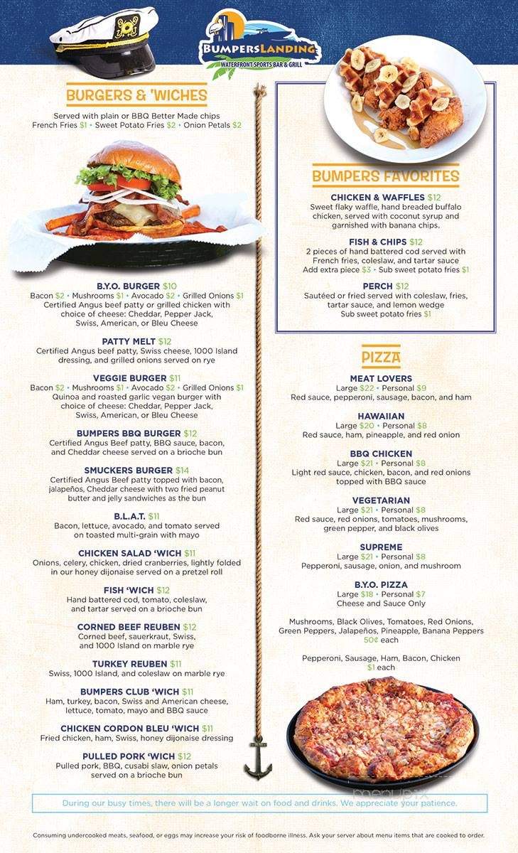 Bumpers Landing - Harrison Township, MI menu_pic