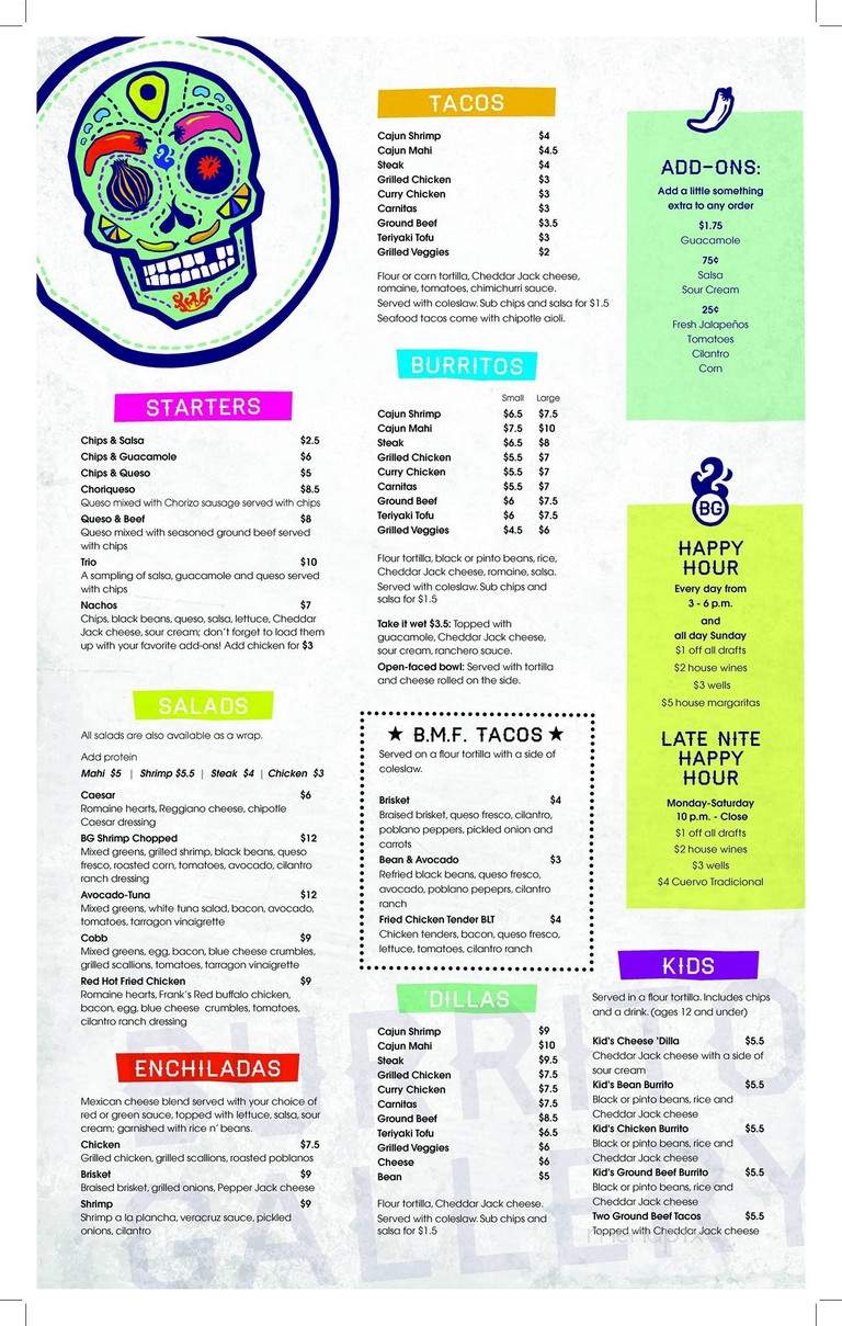 Burrito gallery menu deals