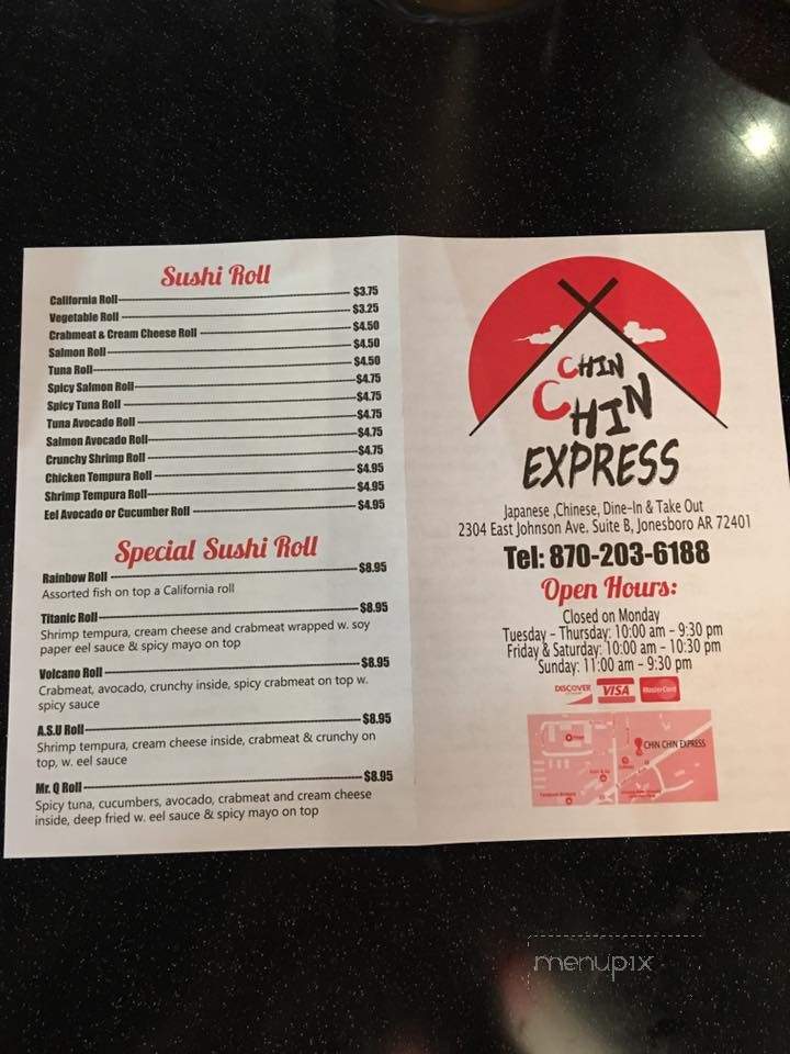 Chin Chin Express - Jonesboro, AR menu_pic