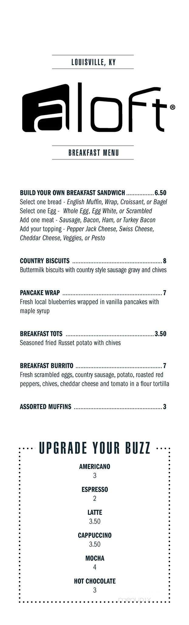 Corner Restaurant & Bar - Louisville, KY menu_pic