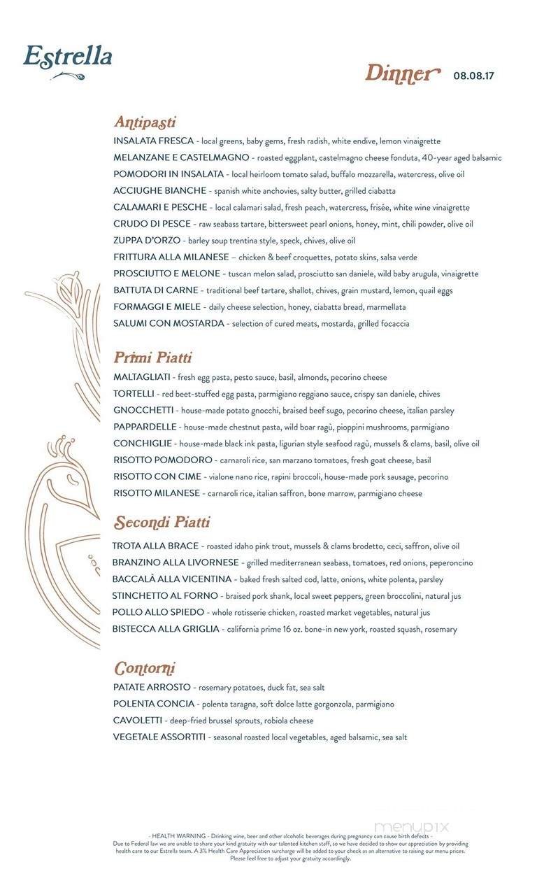 Estrella - West Hollywood, CA menu_pic