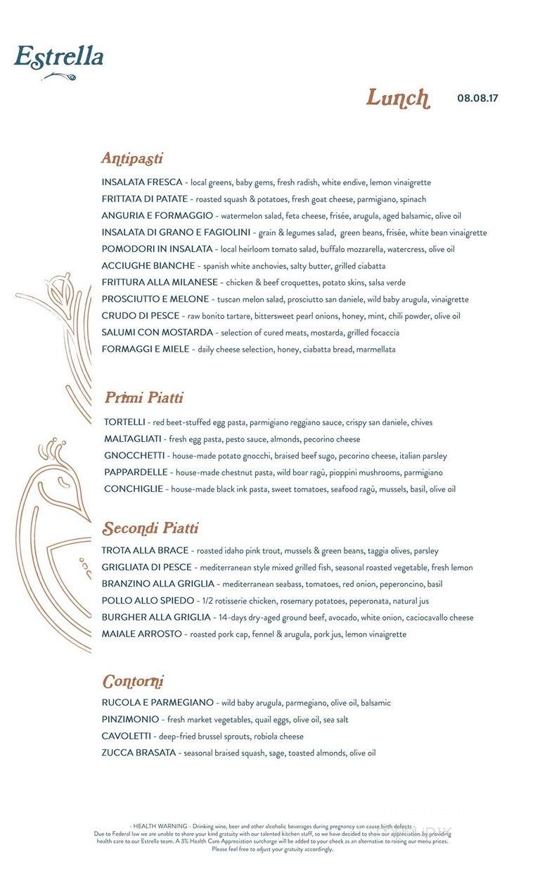 Estrella - West Hollywood, CA menu_pic