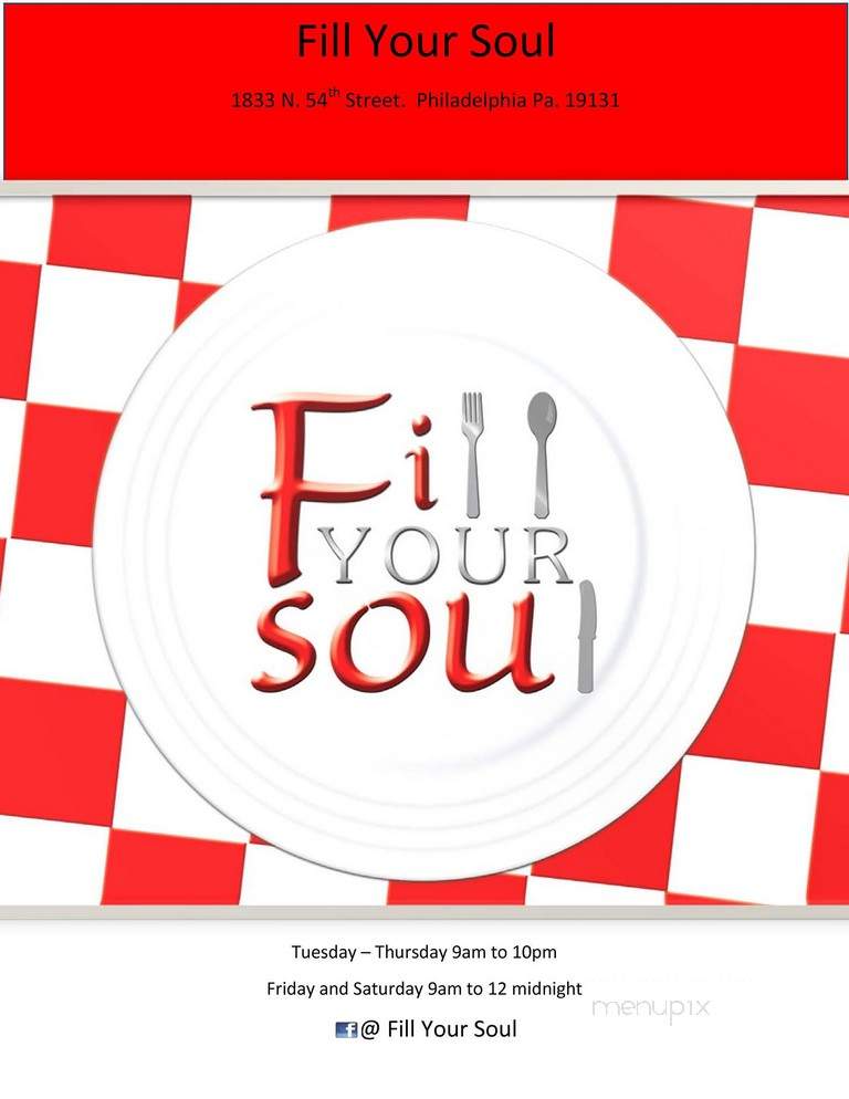 Fill Your Soul - Philadelphia, PA menu_pic