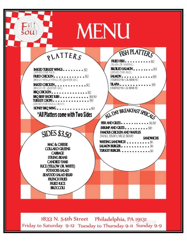 Fill Your Soul - Philadelphia, PA menu_pic