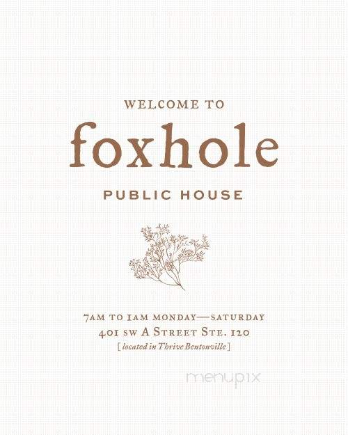 Foxhole Public House - Bentonville, AR menu_pic