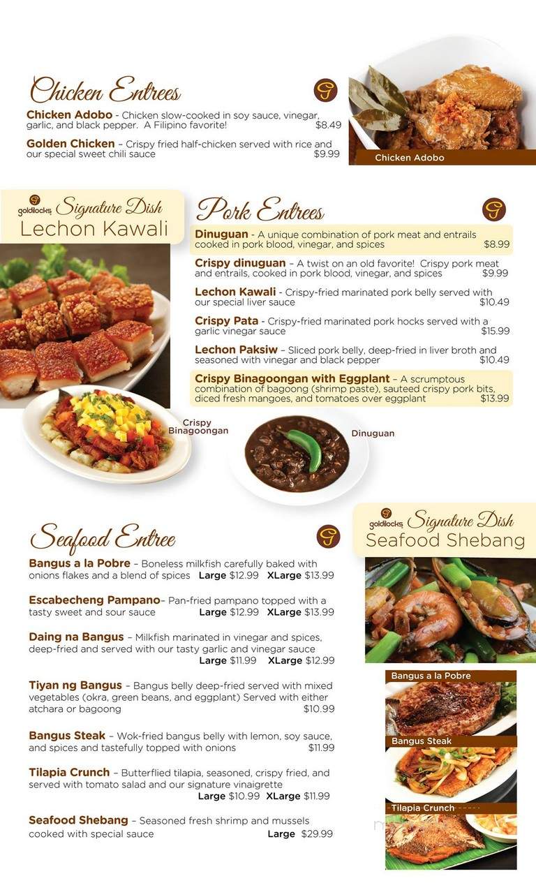 Goldilocks - Carson, CA menu_pic