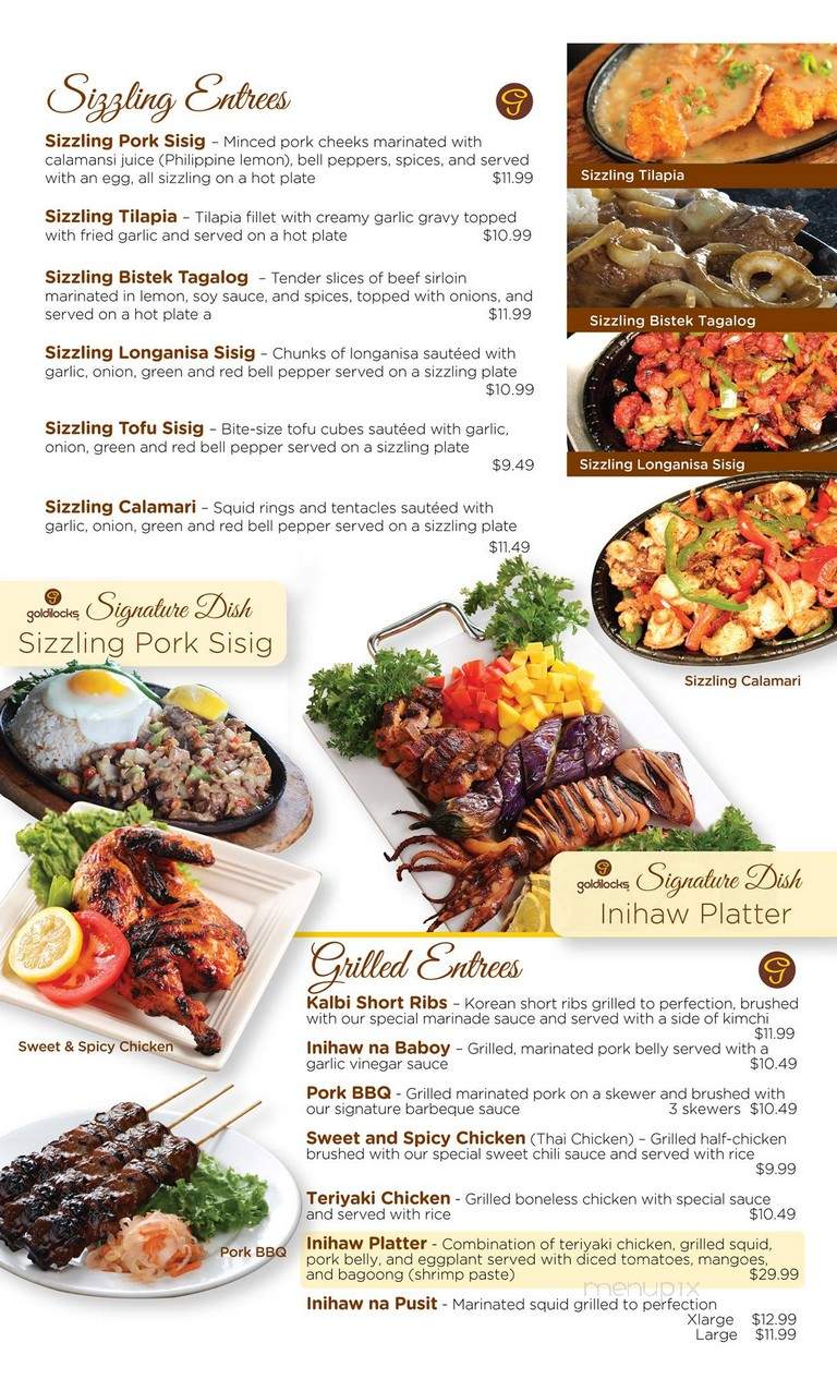 Goldilocks - Carson, CA menu_pic