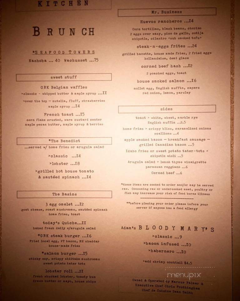 Great Road Kitchen - Littleton, MA menu_pic