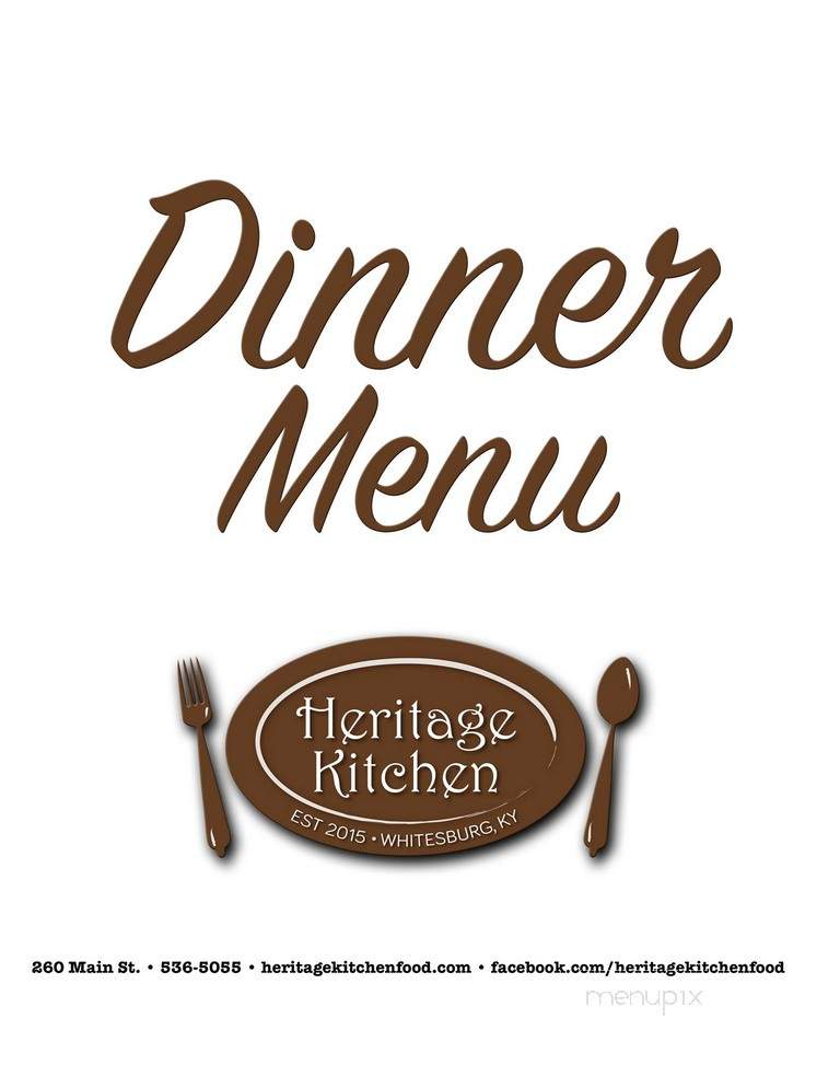 Heritage Kitchen - Whitesburg, KY menu_pic