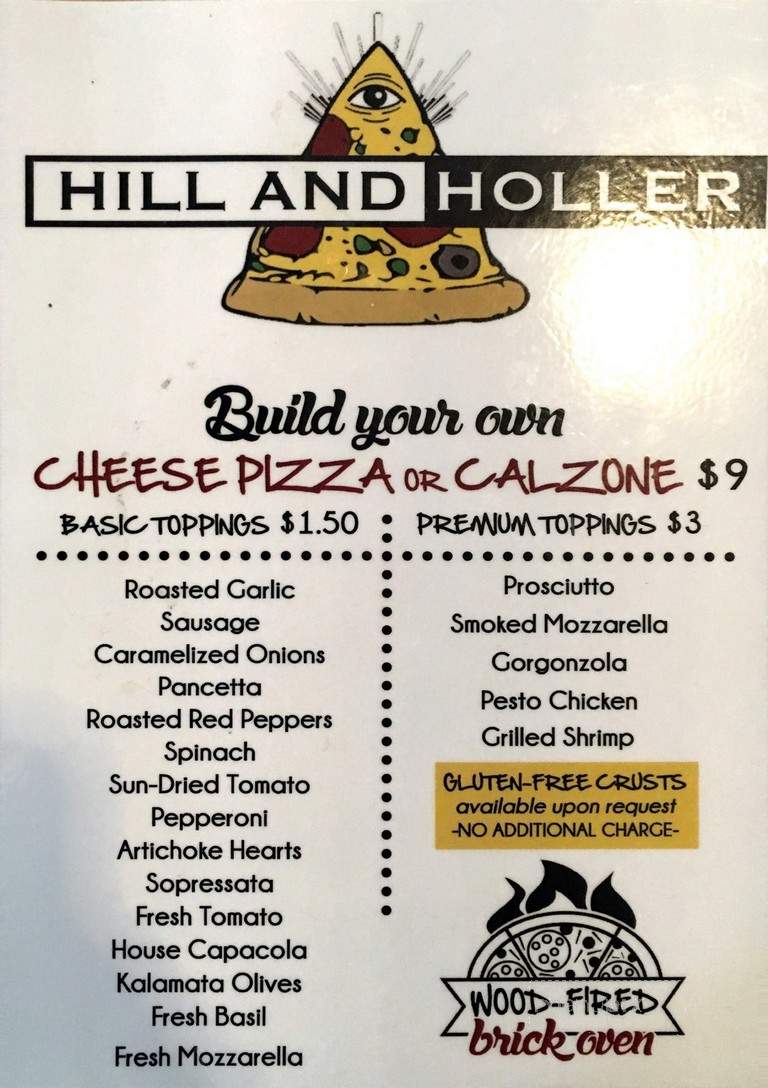 Hill and Holler - Lewisburg, WV menu_pic