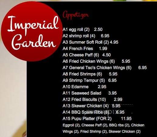 Imperial Garden - Oak Ridge North, TX menu_pic