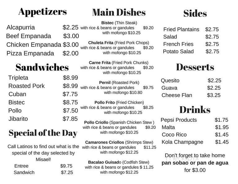 Latinos Restaurant & Catering - Simpsonville, SC menu_pic