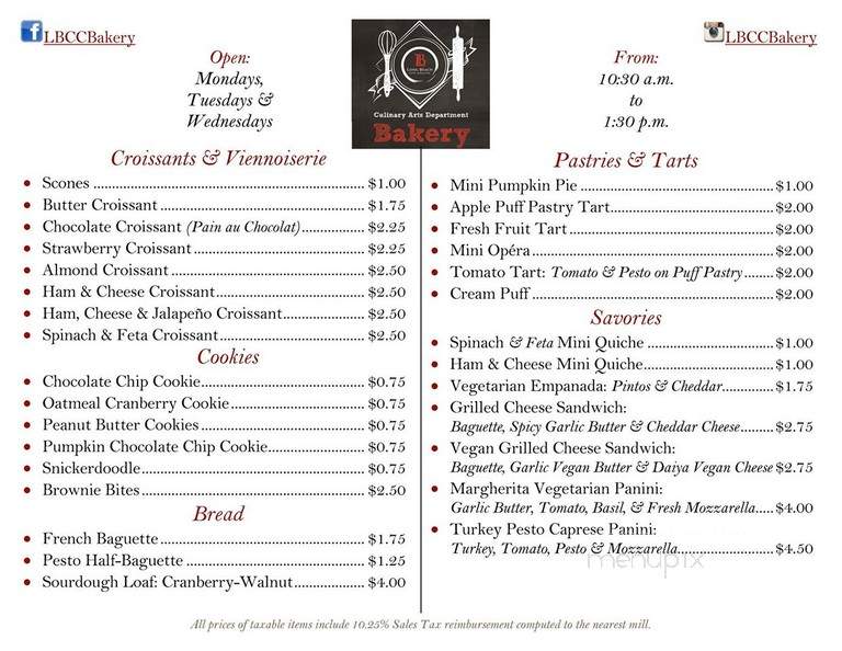 LBCC Bakery - Long Beach, CA menu_pic
