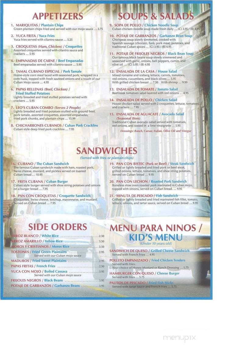 Leo's Cuban Kitchen - Hattiesburg, MS menu_pic