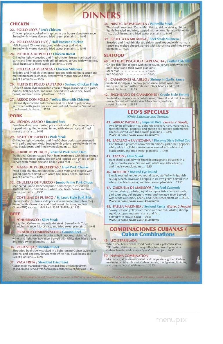 Leo's Cuban Kitchen - Hattiesburg, MS menu_pic