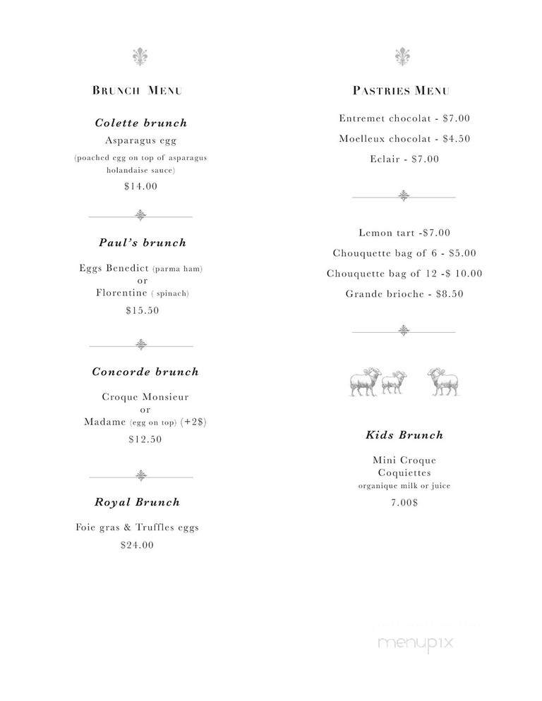 Mademoiselle Colette - Menlo Park, CA menu_pic