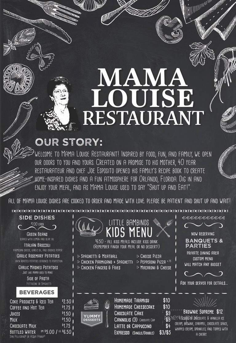 Mama Louise - Orlando, FL menu_pic