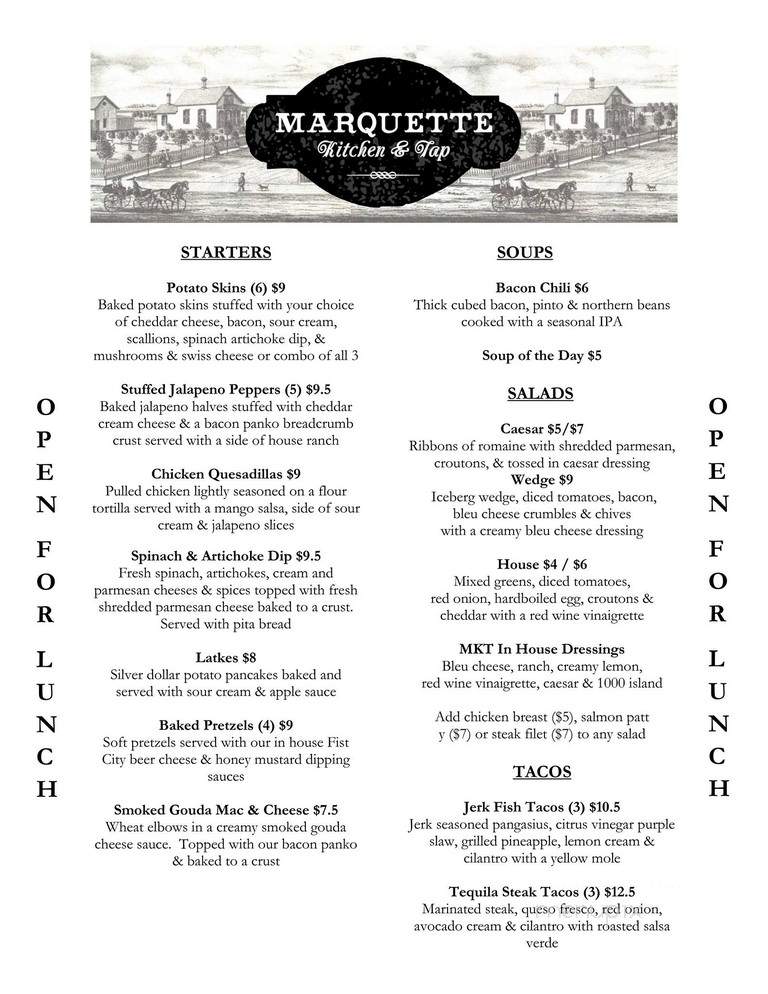 Marquette Kitchen & Tap - Lombard, IL menu_pic