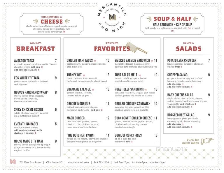 Mercantile - Charleston, SC menu_pic
