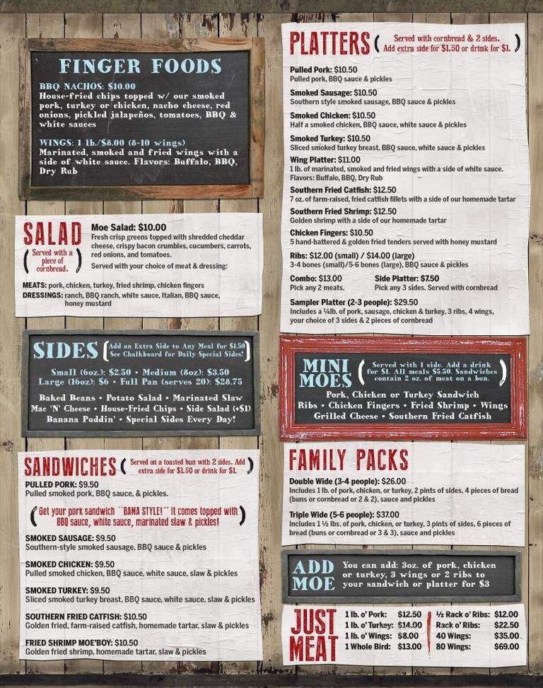 Moe's Original Bar B Que - Franklin, TN menu_pic