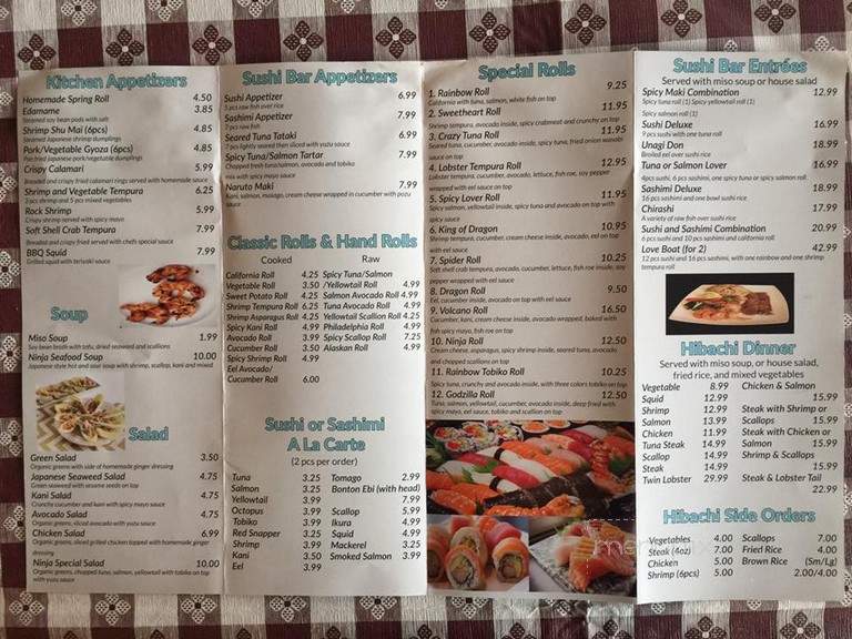 Ninja Sushi - North Palm Beach, FL menu_pic
