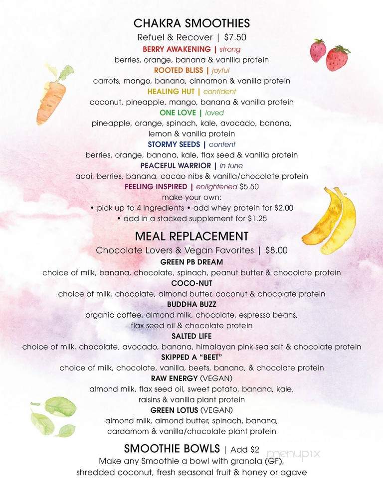 Nourishing Storm Studio & Cafe - Hatboro, PA menu_pic
