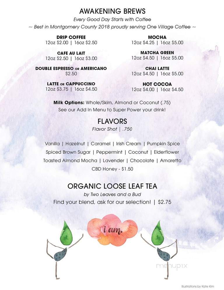 Nourishing Storm Studio & Cafe - Hatboro, PA menu_pic