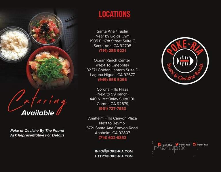 Poke-Ria - Santa Ana, CA menu_pic