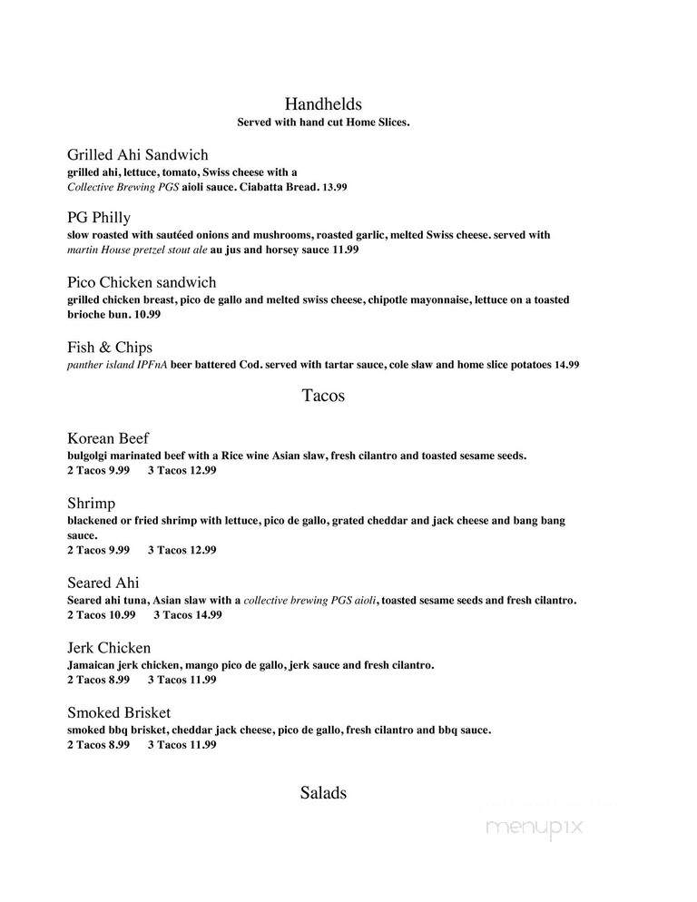 Pouring Glory - Fort Worth, TX menu_pic