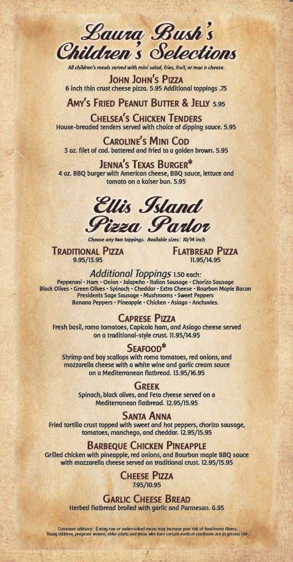 Presidents - Burlington, KY menu_pic