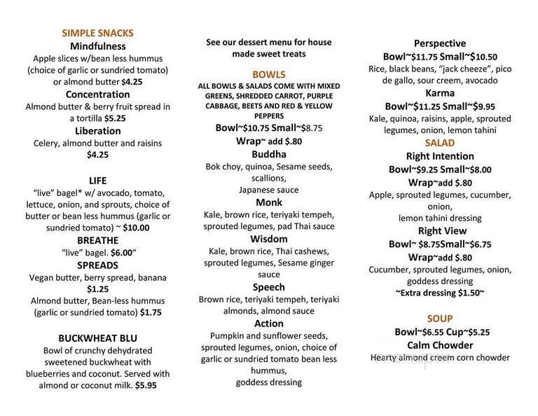 Right Path Organic Cafe - New London, CT menu_pic
