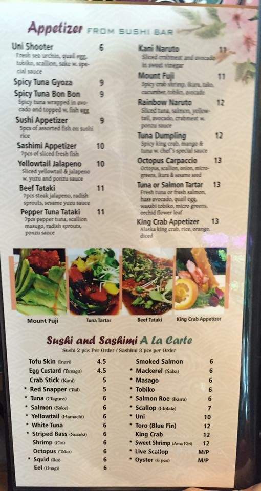 Saga Steakhouse - Wareham, MA menu_pic