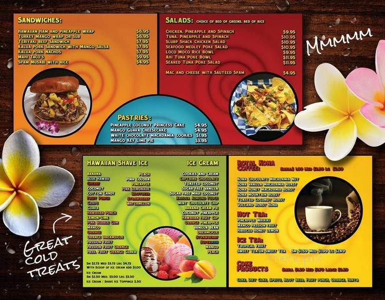 Sala's Hawaiian Slurp Shack - Apopka, FL menu_pic