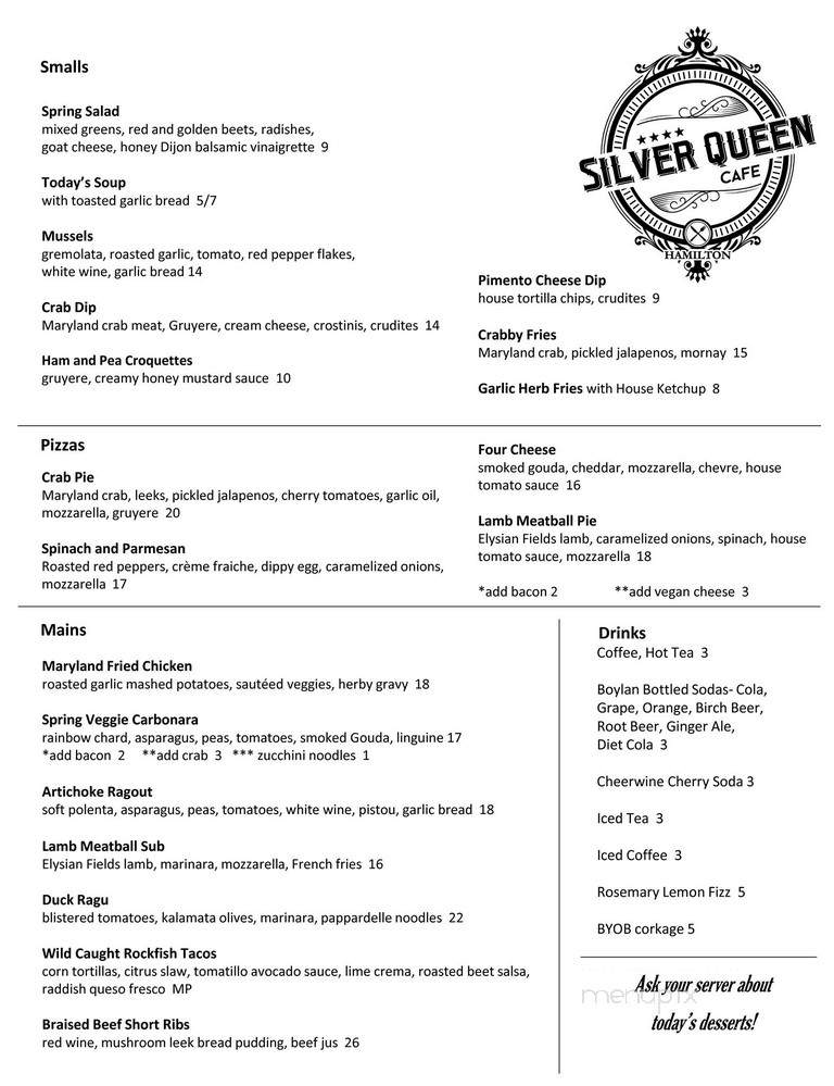 Silver Queen Cafe - Baltimore, MD menu_pic