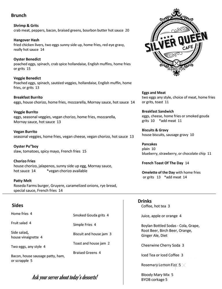 Silver Queen Cafe - Baltimore, MD menu_pic