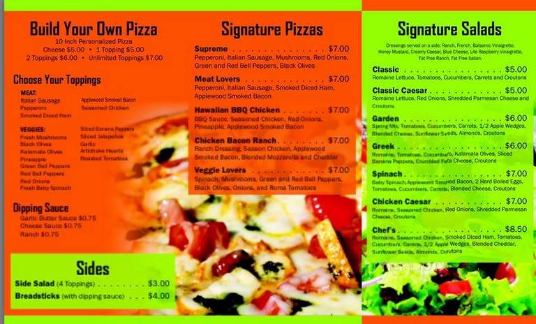 Slimms Pizza and Salads - Fishers, IN menu_pic