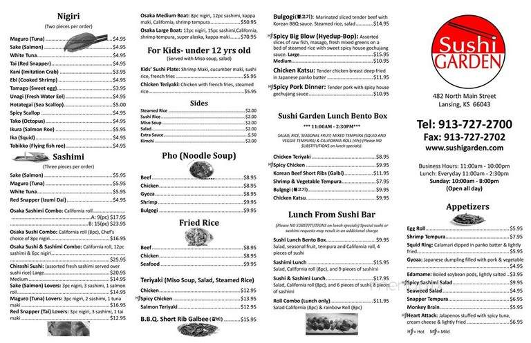 Sushi Garden - Lansing, KS menu_pic