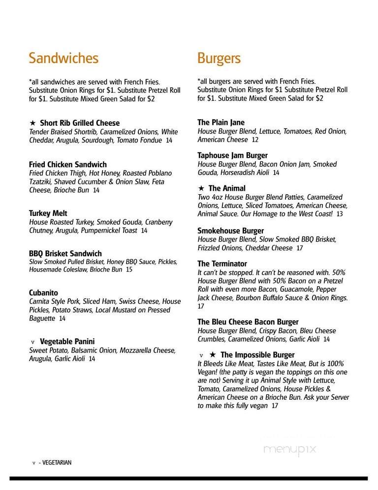 Taphouse 15 - Jefferson, NJ menu_pic