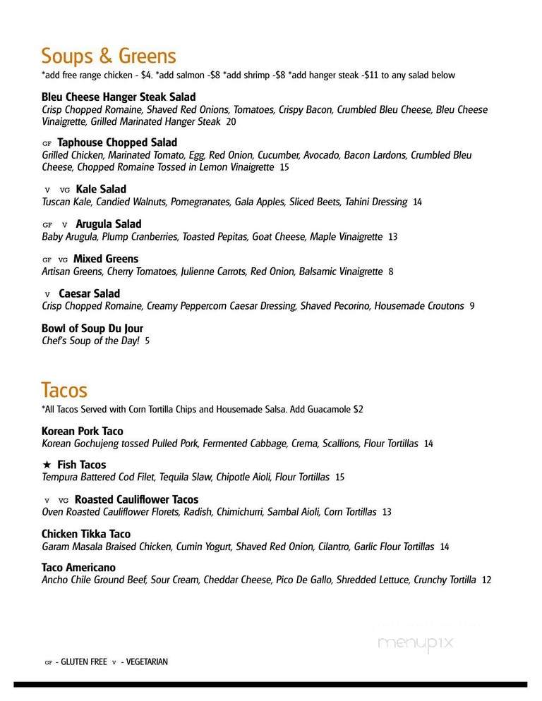 Taphouse 15 - Jefferson, NJ menu_pic