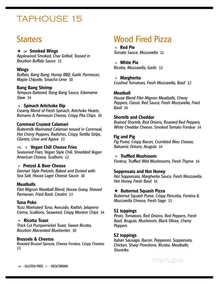 Taphouse 15 - Jefferson, NJ menu_pic