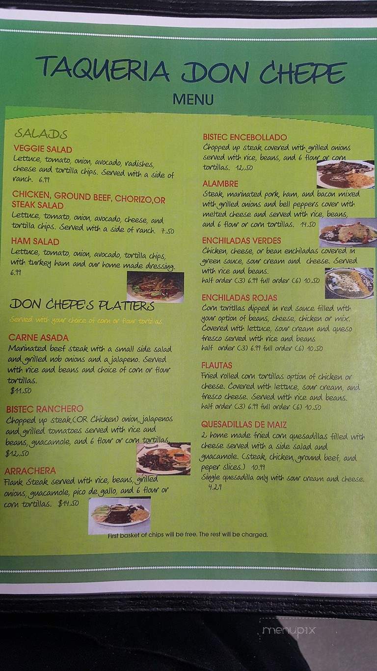 Taqueria Don Chepe - Niles, MI menu_pic