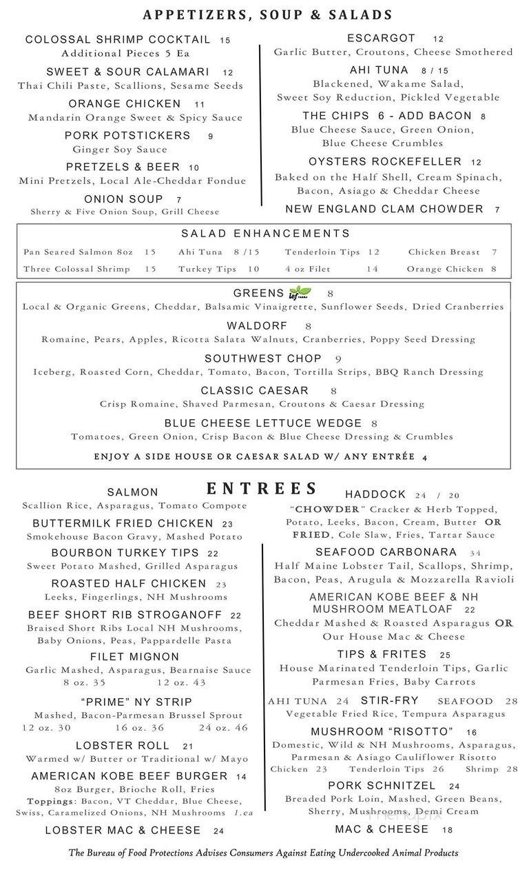 The Inn on Main - Wolfeboro, NH menu_pic