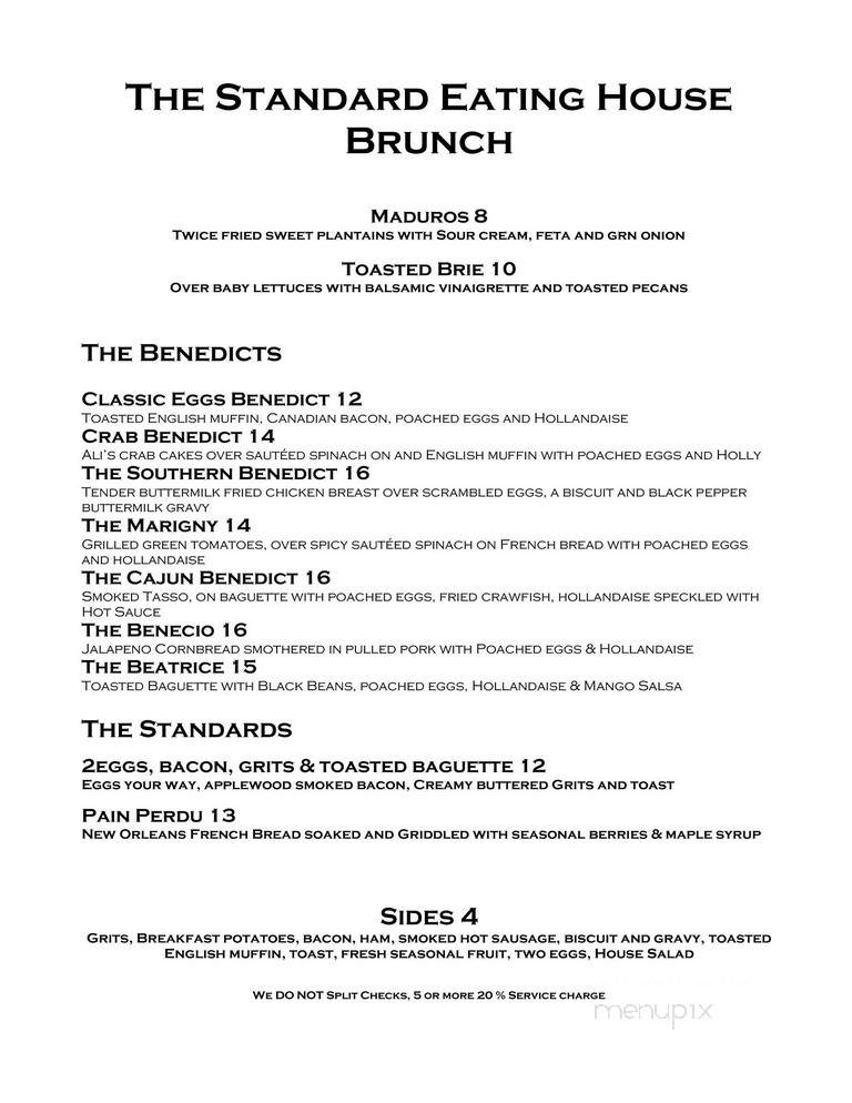 The Standard - New Orleans, LA menu_pic