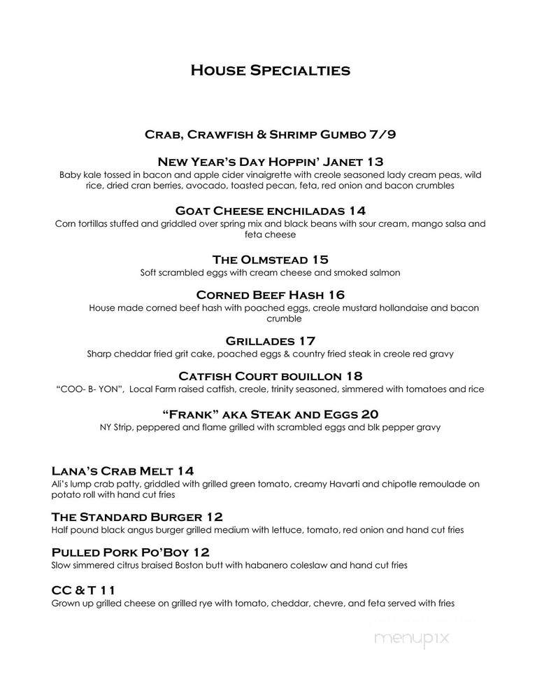 The Standard - New Orleans, LA menu_pic