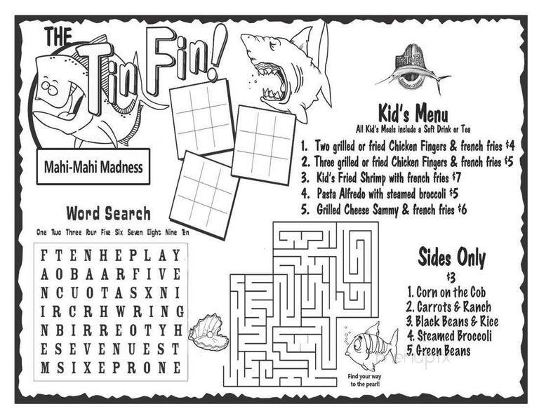 The Tin Fin - Rincon, GA menu_pic